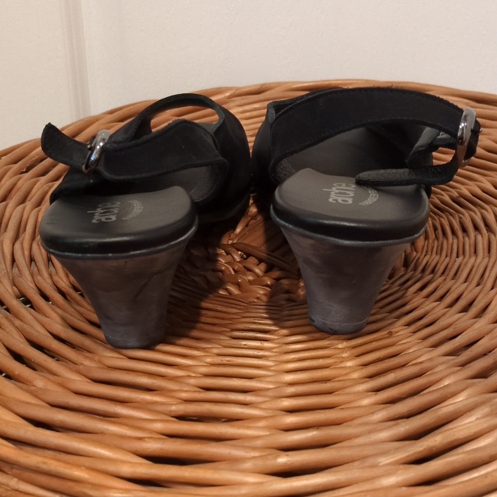 Arche Black Leather Slingback Sandals EU 41 / US 10 - Picture 6 of 7